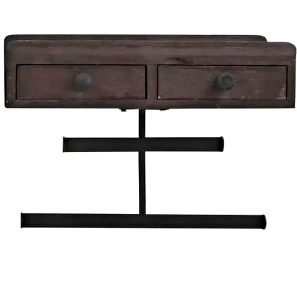 2 Drawers Bracelets & Necklaces Jewelry Wall Display - NWOB - Dark brown